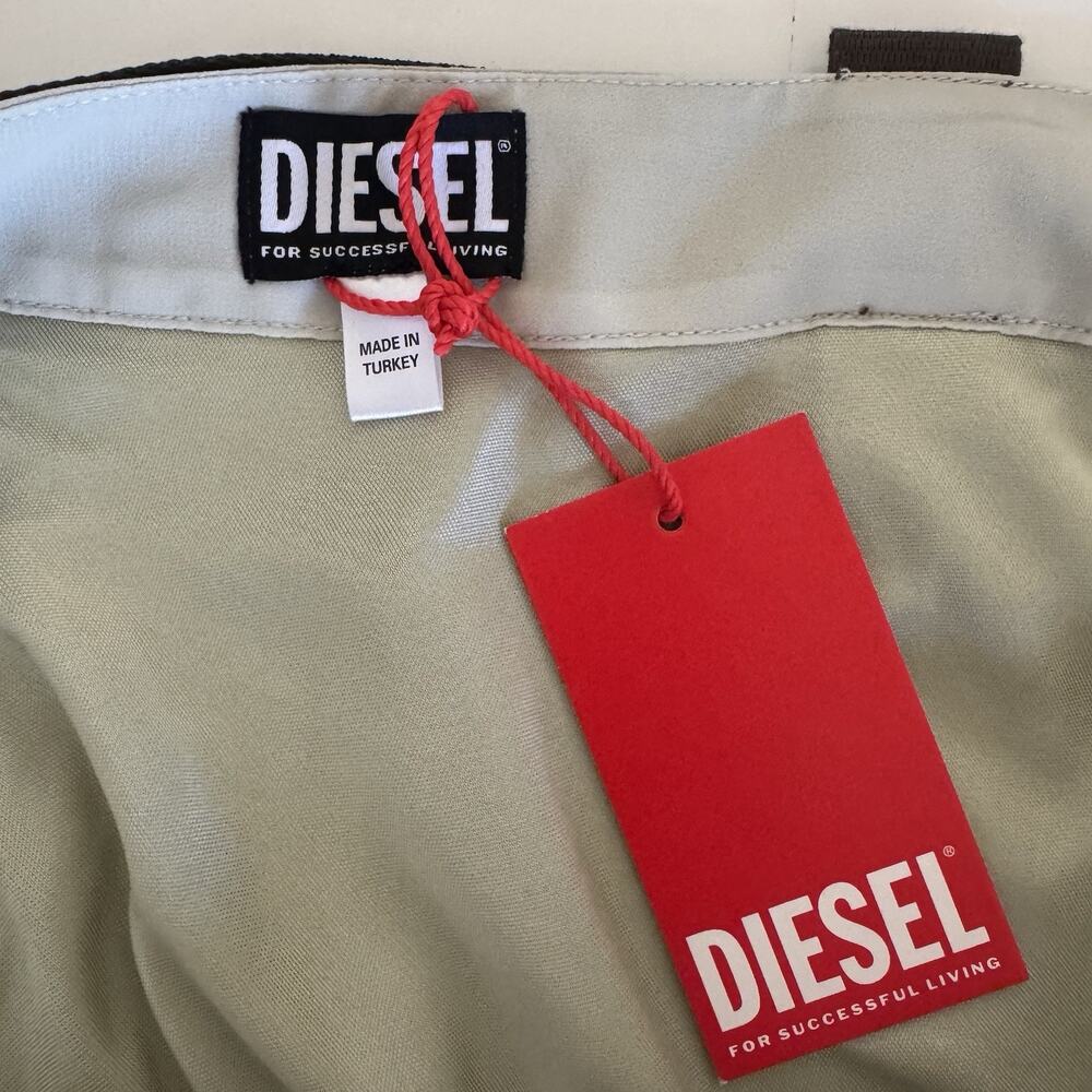 NEW WITH TAGS Diesel O Leilani Y2K Skirt Medium Belted Satin Asymmetrical Nude - Picture 8 of 12
